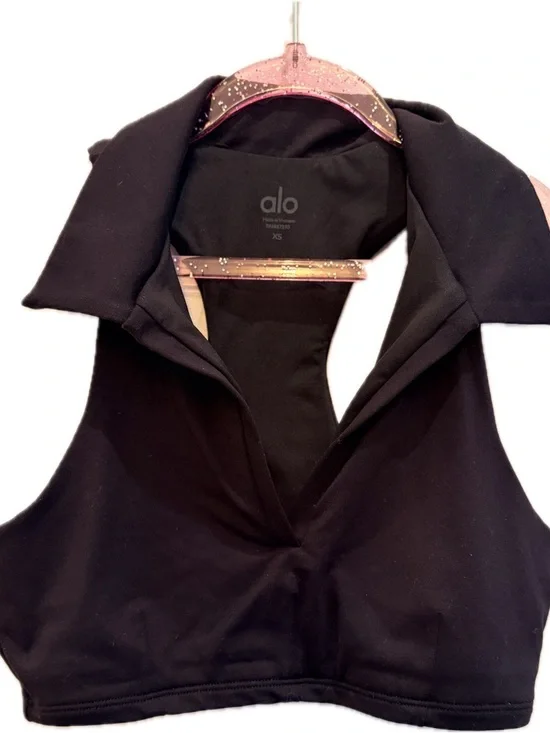 Alo Yoga Black Charmed Collar Bra Tank Size XS - Picture 3 of 5